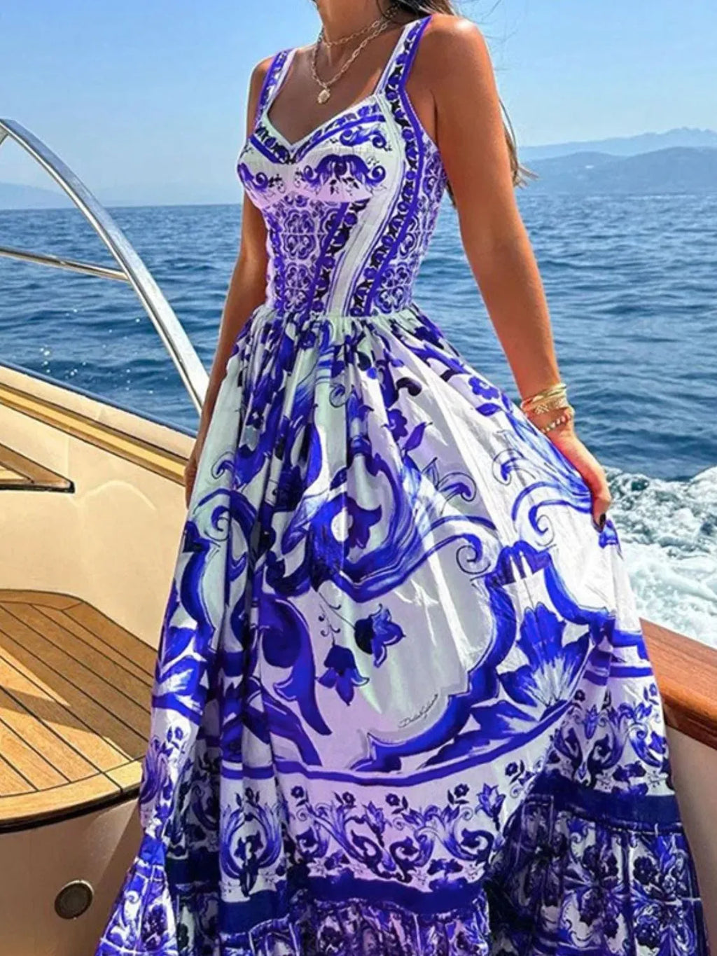 Smocked Printed Wide Strap Dress - product image 18