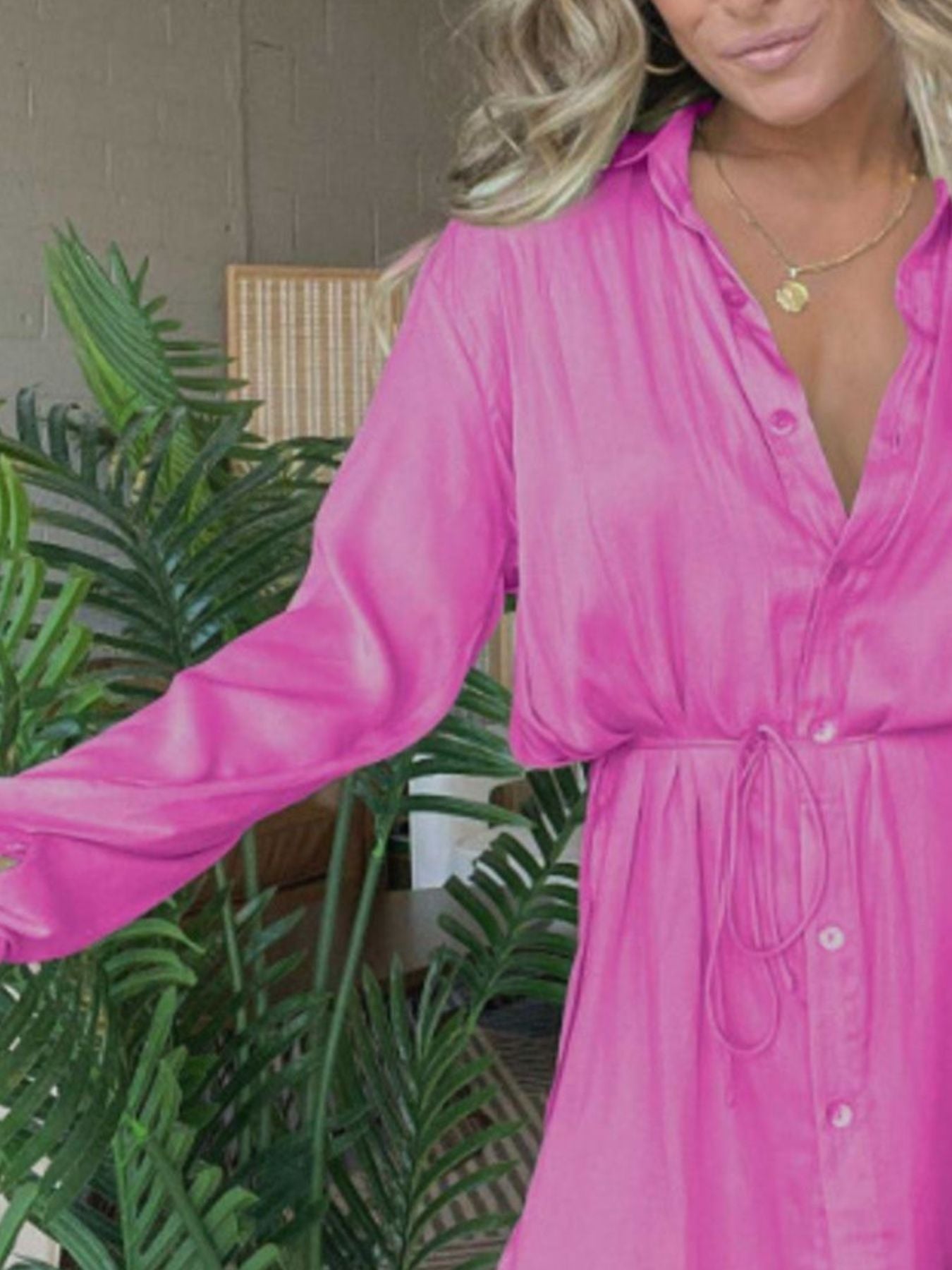 Full Size Button-Down Mini Shirt Dress Plus Size view 11 - Shopiebay