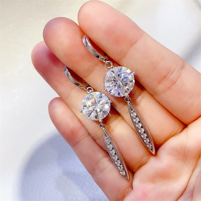 10 Carat Moissanite 925 Sterling Silver Earrings