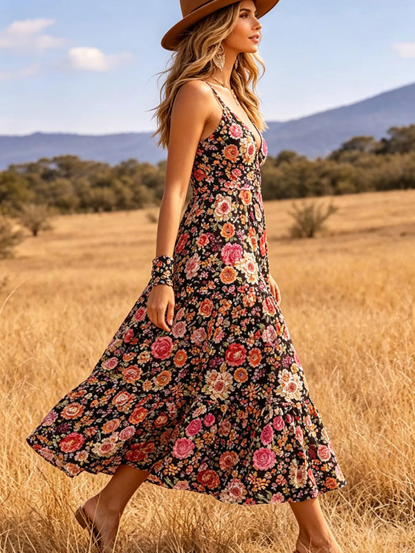Floral Print V-Neck Midi Dress - product image 5