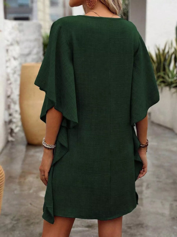 Ruffled Flutter Sleeve V-Neck Mini Dress - product image 15
