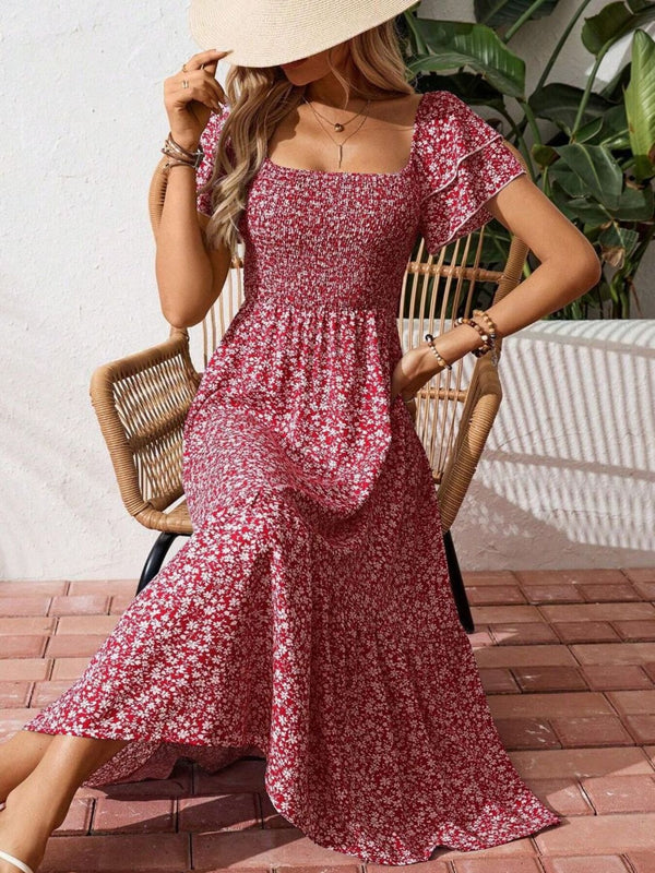 Floral Print Smocked Ruffle Sleeves Dress - product image 22