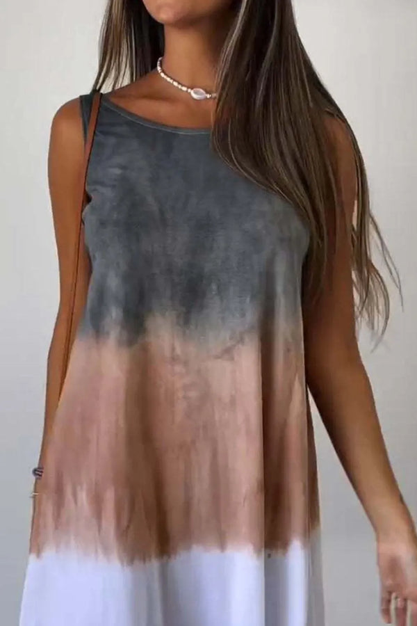 Tie-Dye Sleeveless Mini Tank Dress view 9 - Shopiebay