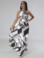 Halter Neck Geometric Print Pleated Maxi Dress - product image 20