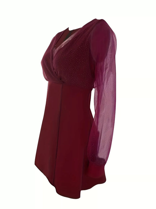 Glitter Mesh Long Sleeve Mini Dress - product image 6