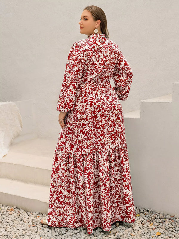 Plus Size Floral Print Long Sleeve Maxi Dress - product image 8