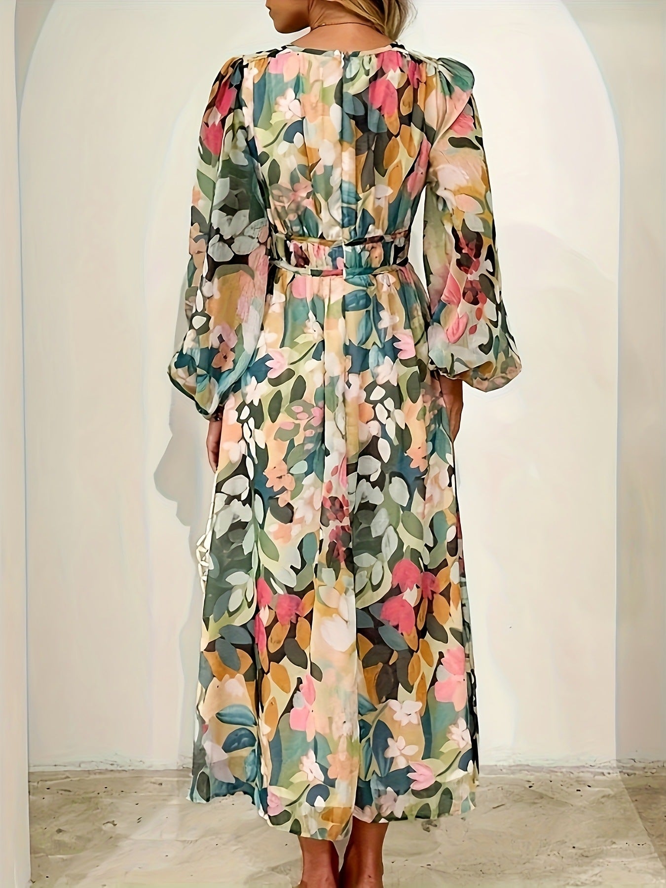 Floral Print Long Sleeve Midi Dress - product image 5