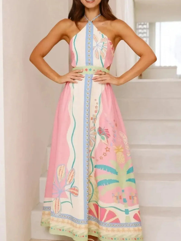 Halter Neck Printed Maxi Dress - product image 3