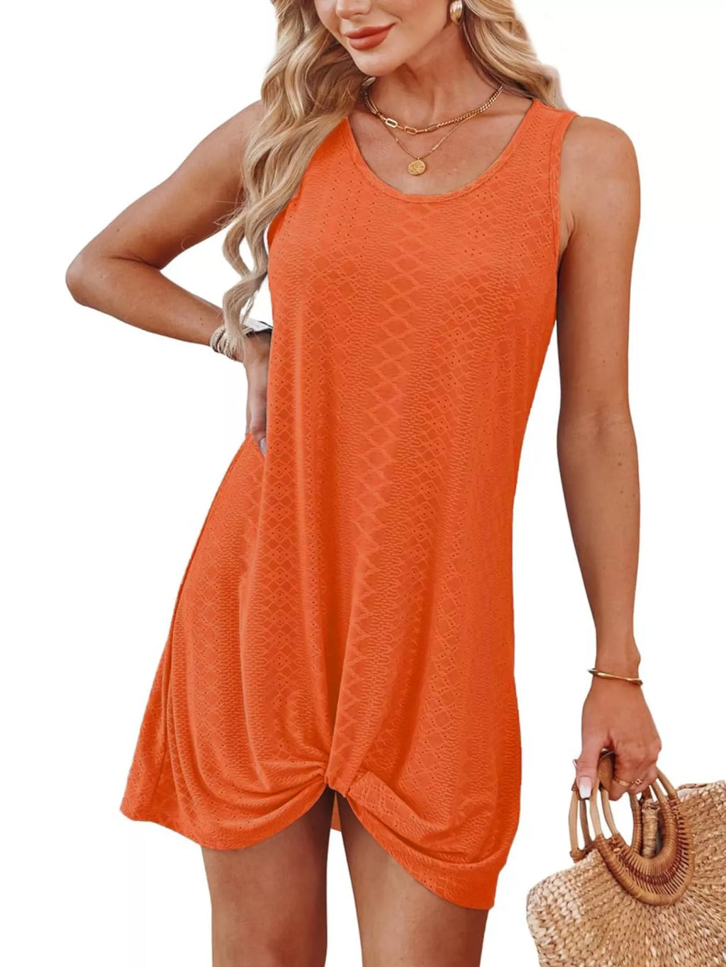 Sleeveless Knotted Hem Tank Dress - product image 17