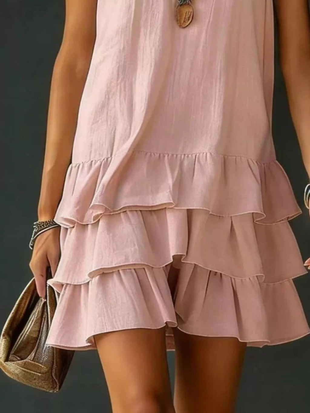 Full Size Ruffled Hem V-Neck Sleeveless Dress Plus Size - product image 15