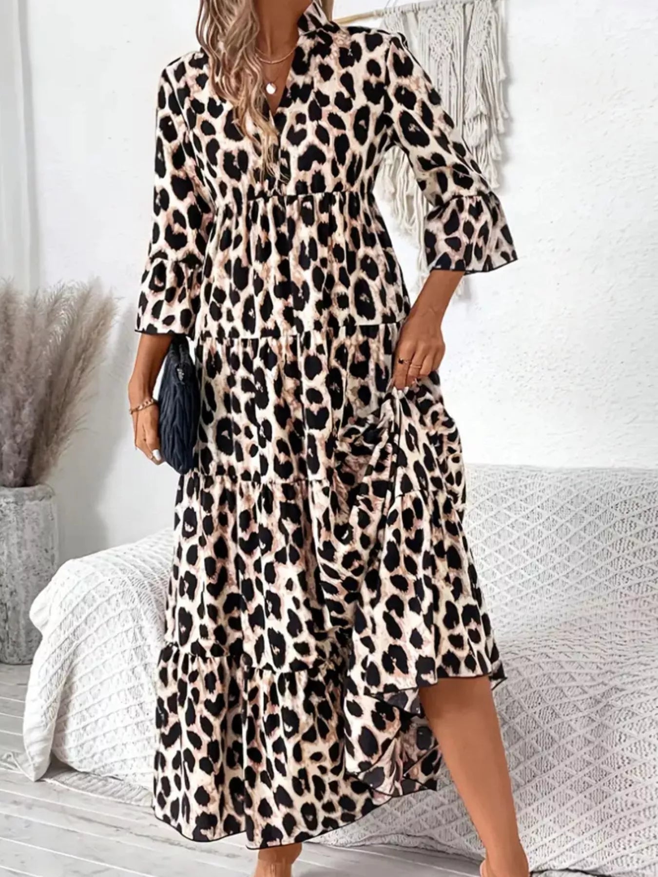 Leopard 3/4 Sleeve Midi Dress - product image 8