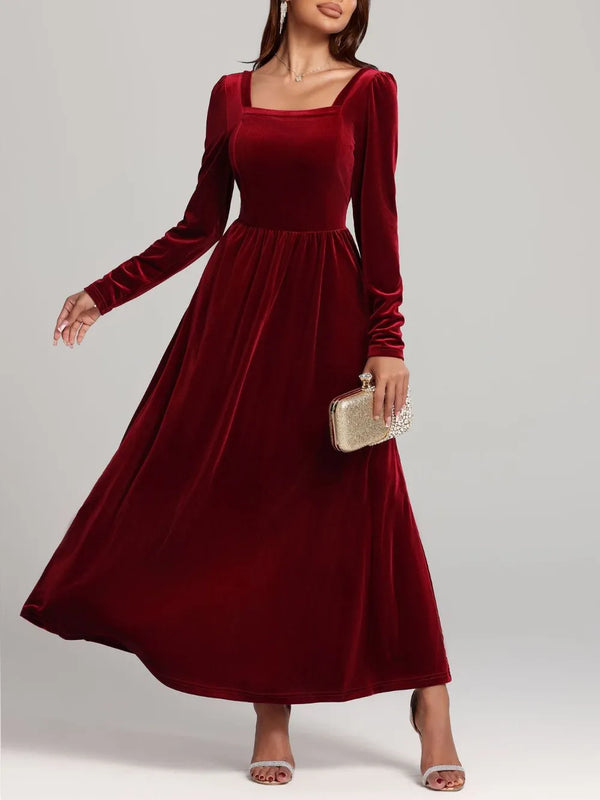 Velvet Square Neck Long Sleeve Dress - product image 10