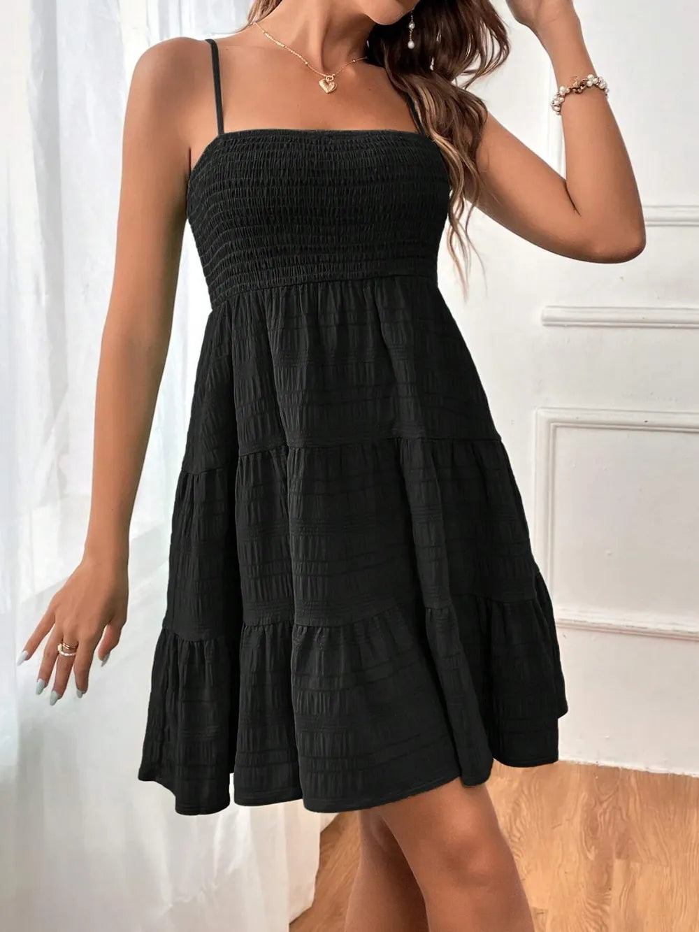 Smocked Tiered Sleeveless Mini Dress - product image 28