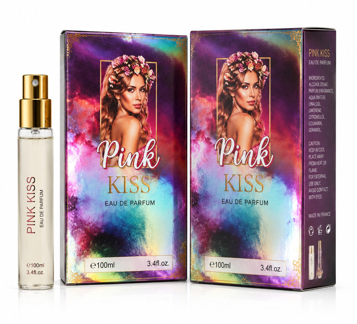Pink Kiss Eau de Parfum 100ml perfume bottle and box Main image