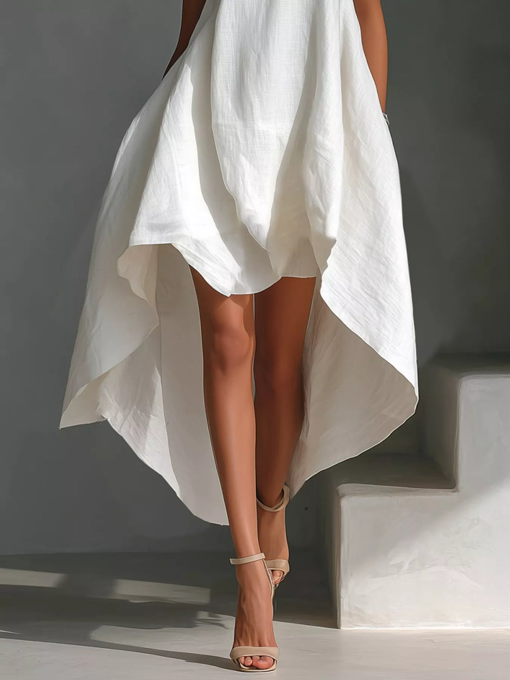 High-Low Round Neck Sleeveless Dress - product image 3