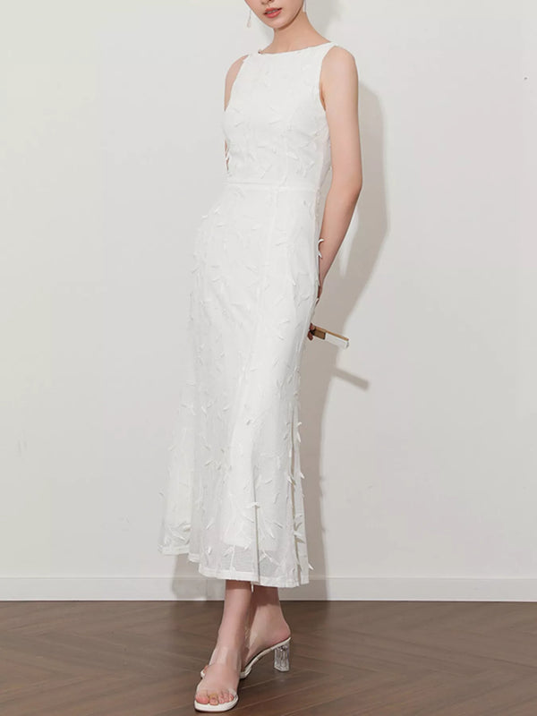 Sleeveless Floral Applique Midi Dress - product image 2