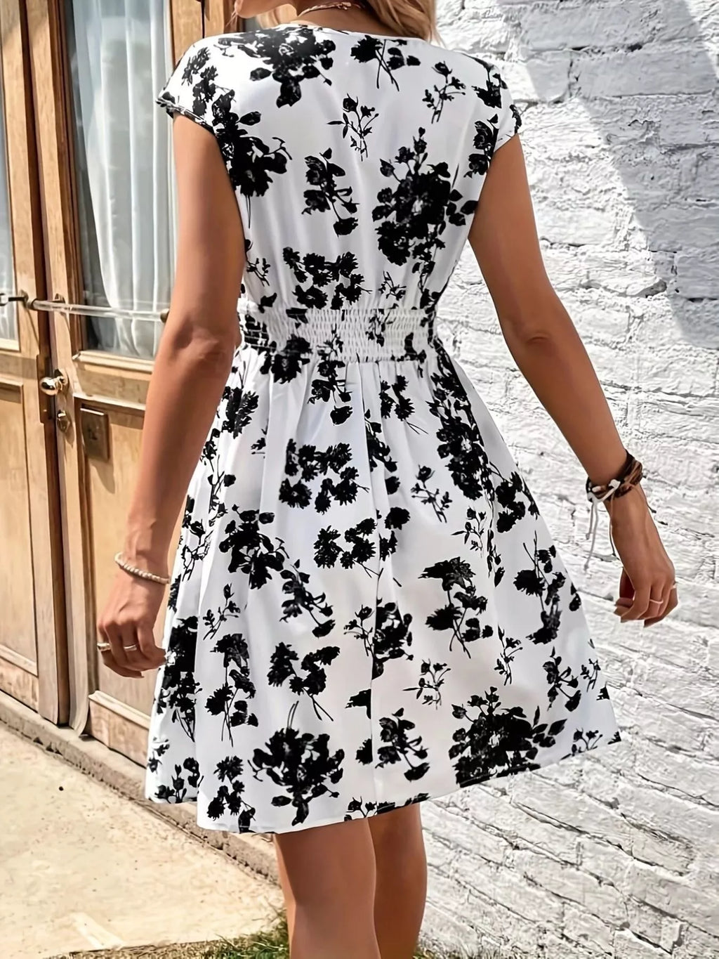 Floral Print Surplice Mini Dress - product image 4
