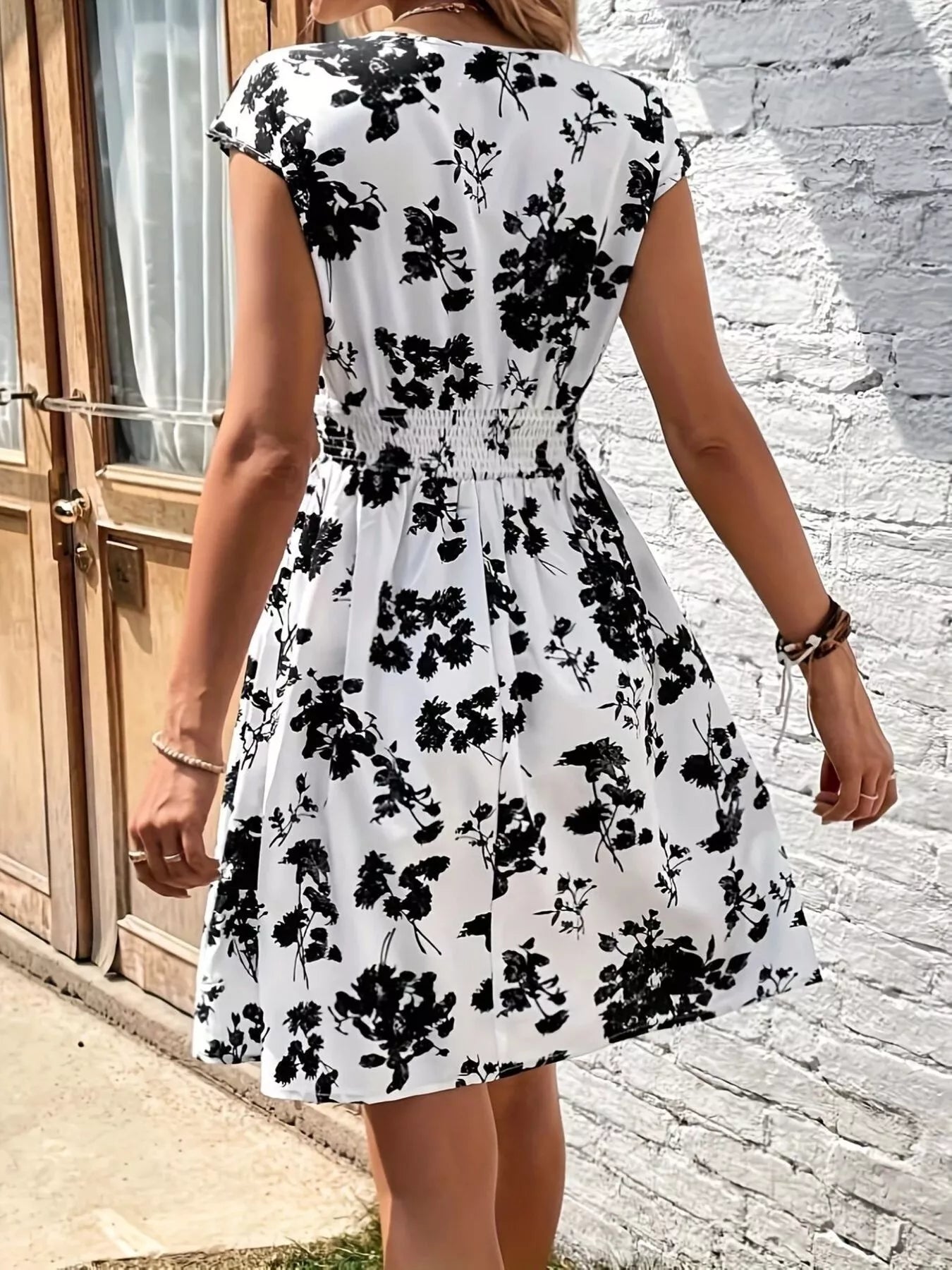 Floral Print Surplice Mini Dress - product image 4