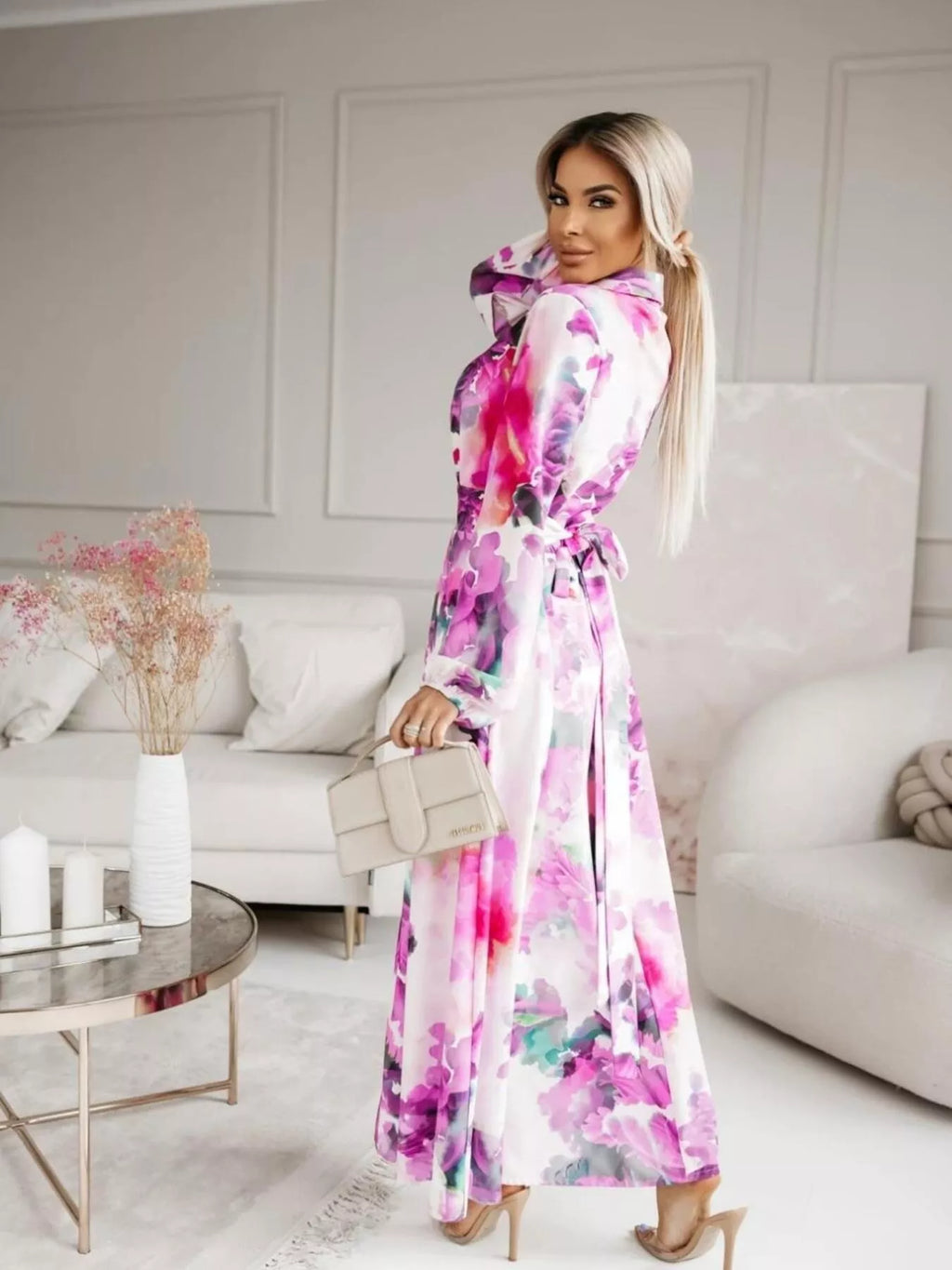 Printed Button Front Maxi Shirt Dress - product image 26