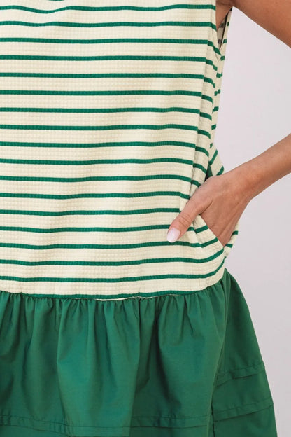 Stripe Woven Sleeveless Mini Dress view 6 - Shopiebay