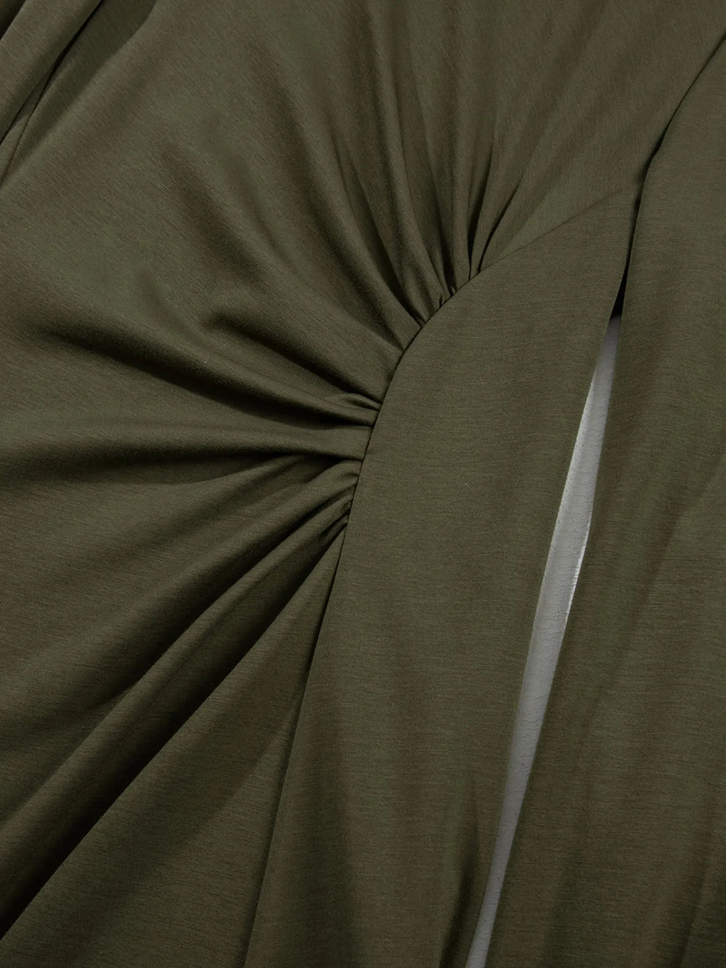Solid Color Ruched Detail Long Sleeve Midi Dress - product image 9