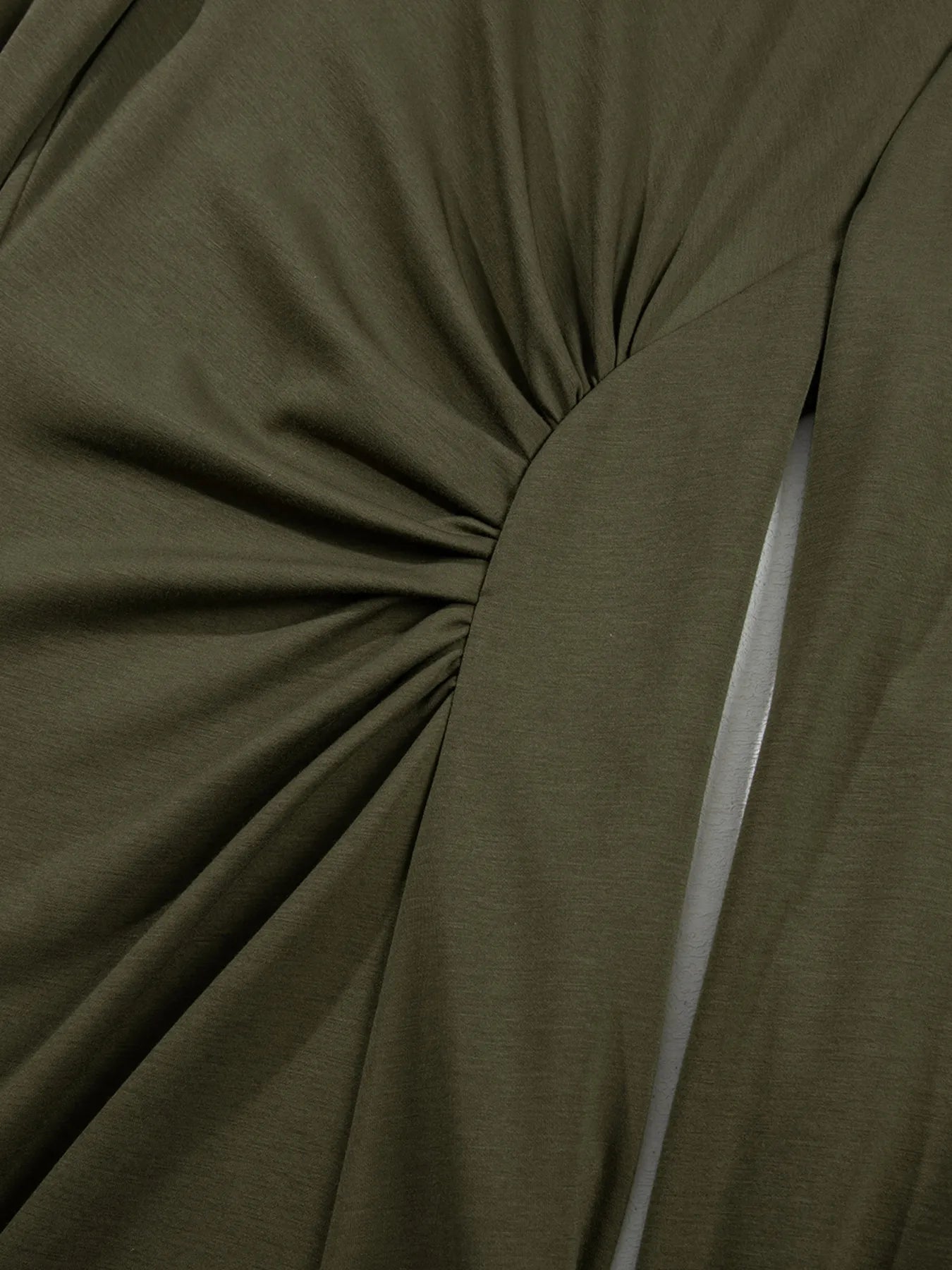 Solid Color Ruched Detail Long Sleeve Midi Dress - product image 9
