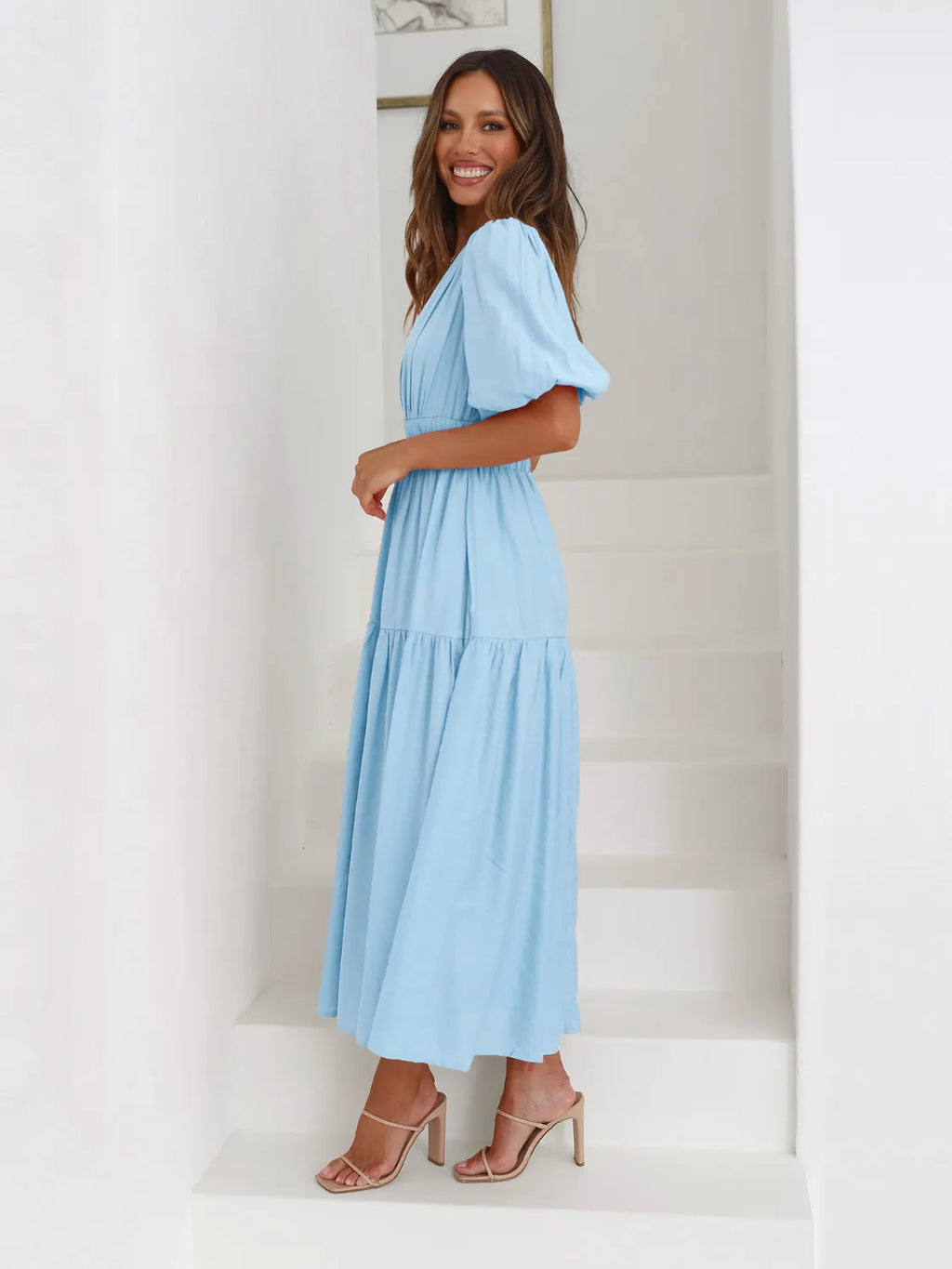 Surplice Half Puff Sleeve Midi Dress - product image 12