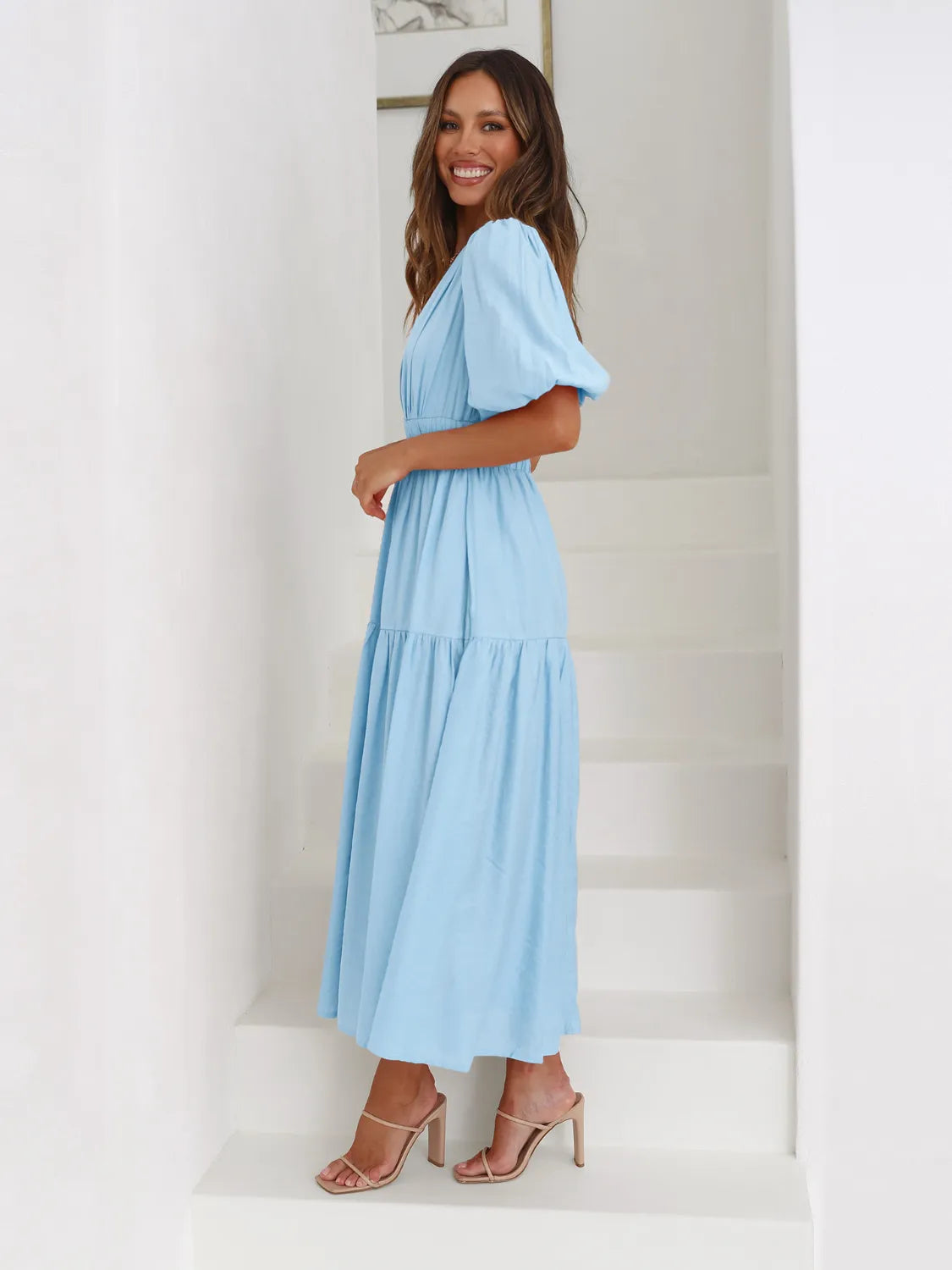 Surplice Half Puff Sleeve Midi Dress - product image 12