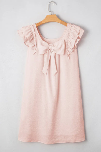 Ruffle Sleeve Bow Back Mini Dress view 4 - Shopiebay