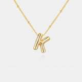 Gold-Plated Letter Pendant Necklace