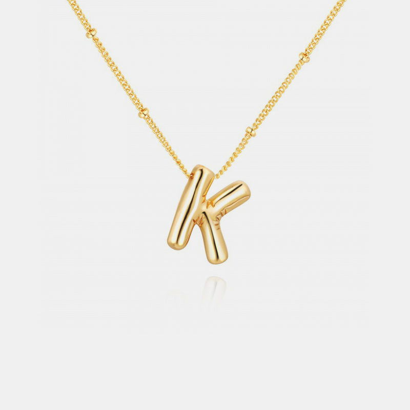 Gold-Plated Letter Pendant Necklace