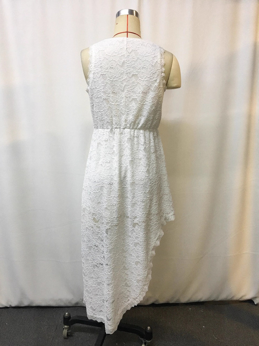 Full Size Asymmetrical Hem Sleeveless Lace Dress Plus Size - product image 4