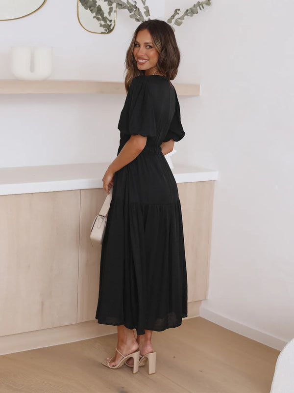 Tiered Surplice Half Sleeve Midi Dress - product image 13