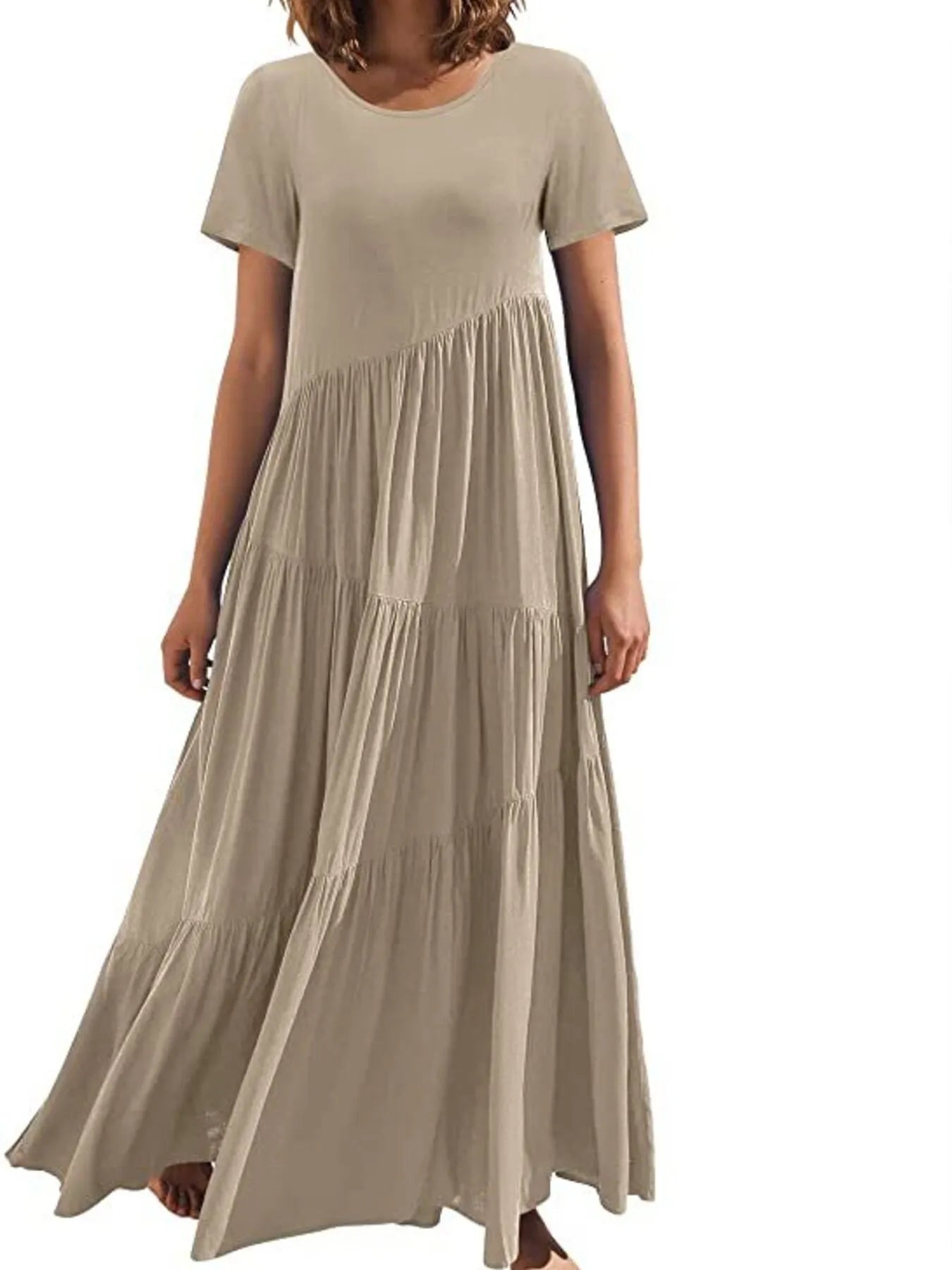 Round Neck Tiered Ruffle Maxi Dress - product image 6