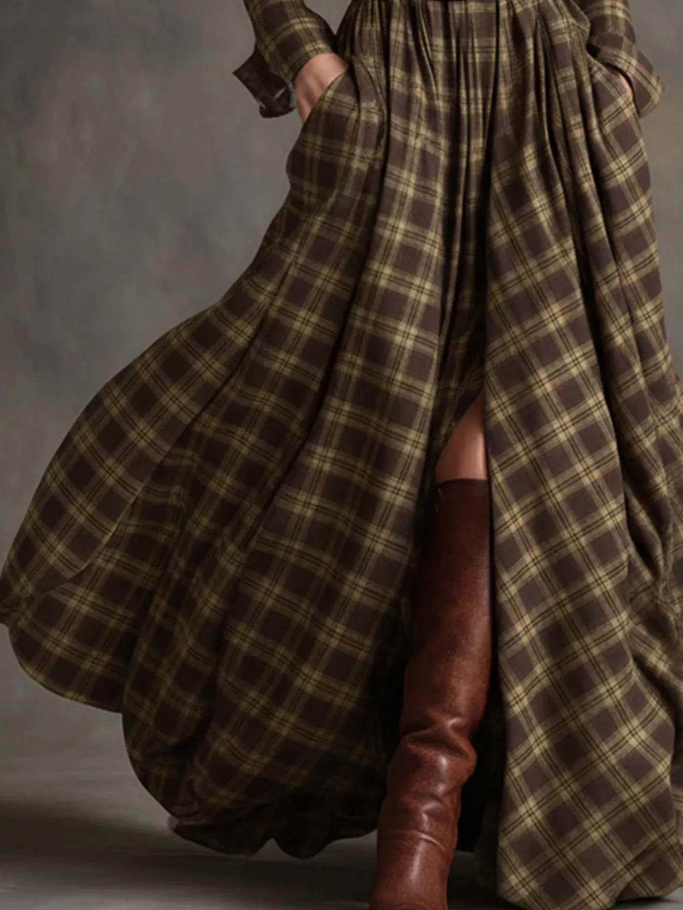 Plaid Button Front Maxi Shirt Dress - product image 3
