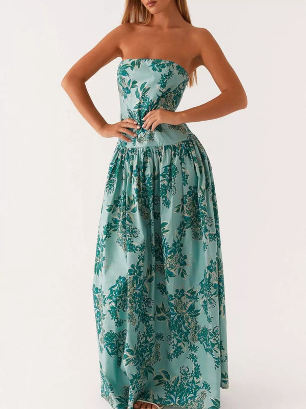 Ruched Printed Tube Maxi Dress - product image 2
