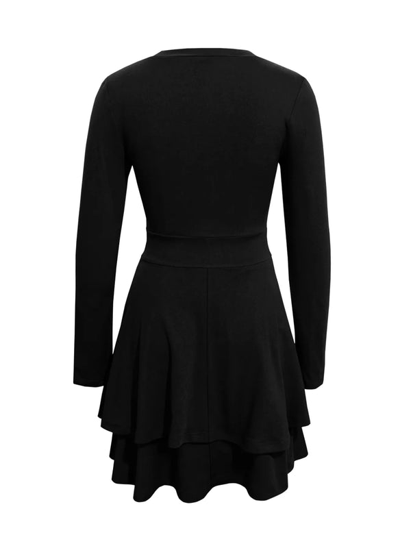 V-Neck Layered Ruffle Mini Dress - product image 32