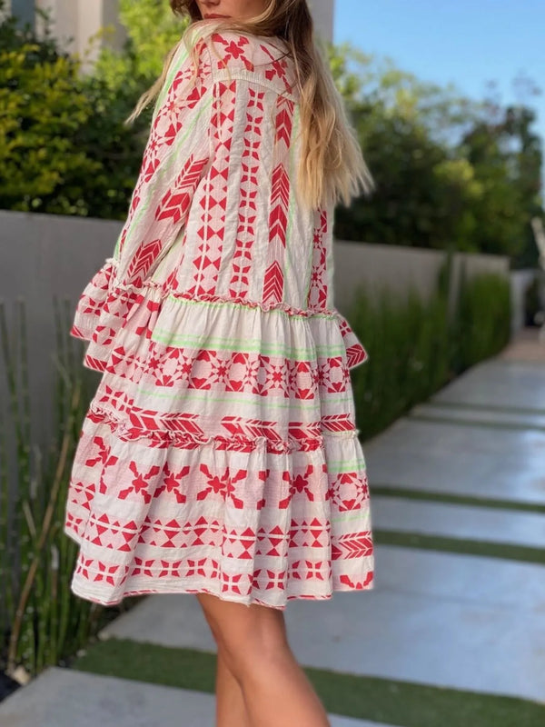 Printed Tiered Babydoll Dress - product image 3