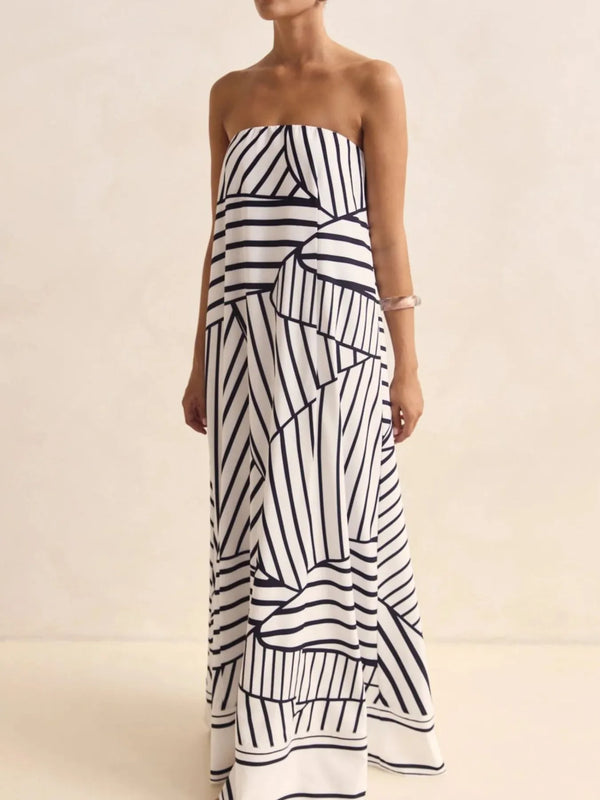 Smocked Printed Tube Maxi Dress - product image 8