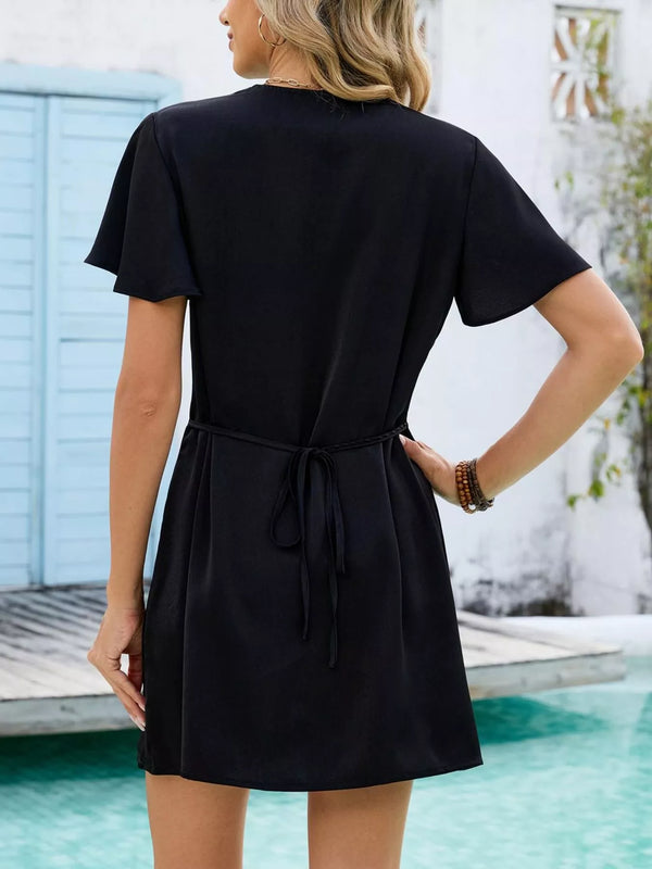 Notched Flutter Sleeve Mini Dress - product image 10