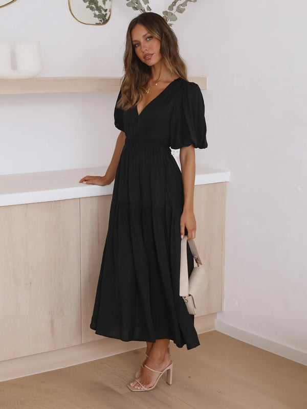 Tiered Surplice Half Sleeve Midi Dress - product image 14
