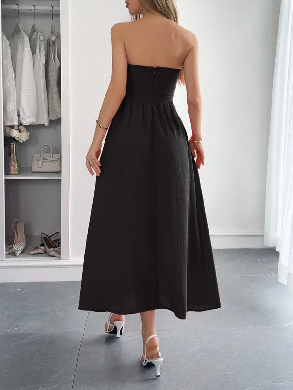 Strapless A-Line Midi Dress with Pockets - product image 4