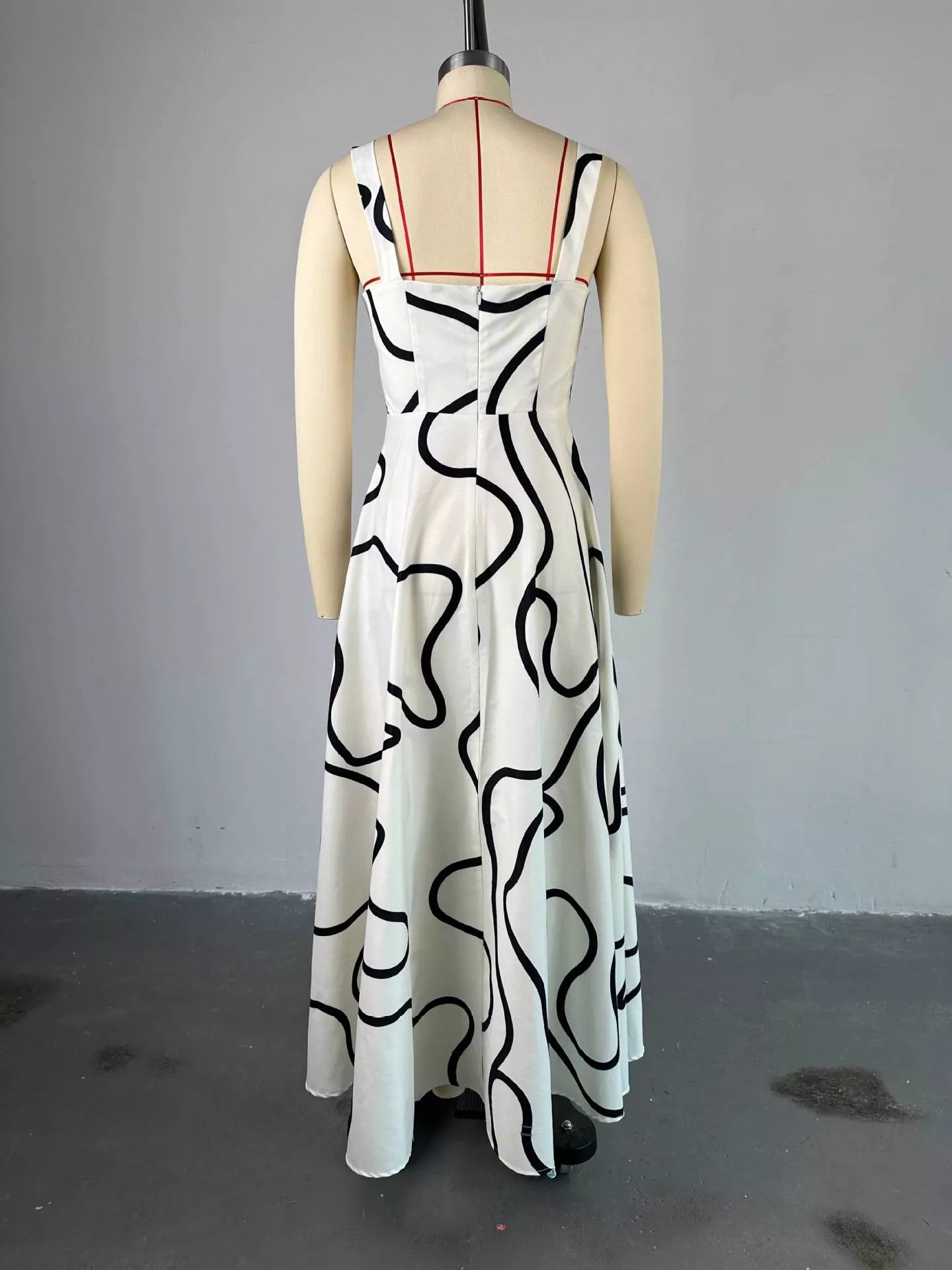 Abstract Print Square Neck Midi Dress - product image 5