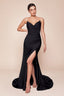 STRAPLESS STRETCH SATIN FITTED GOWN CDCD791