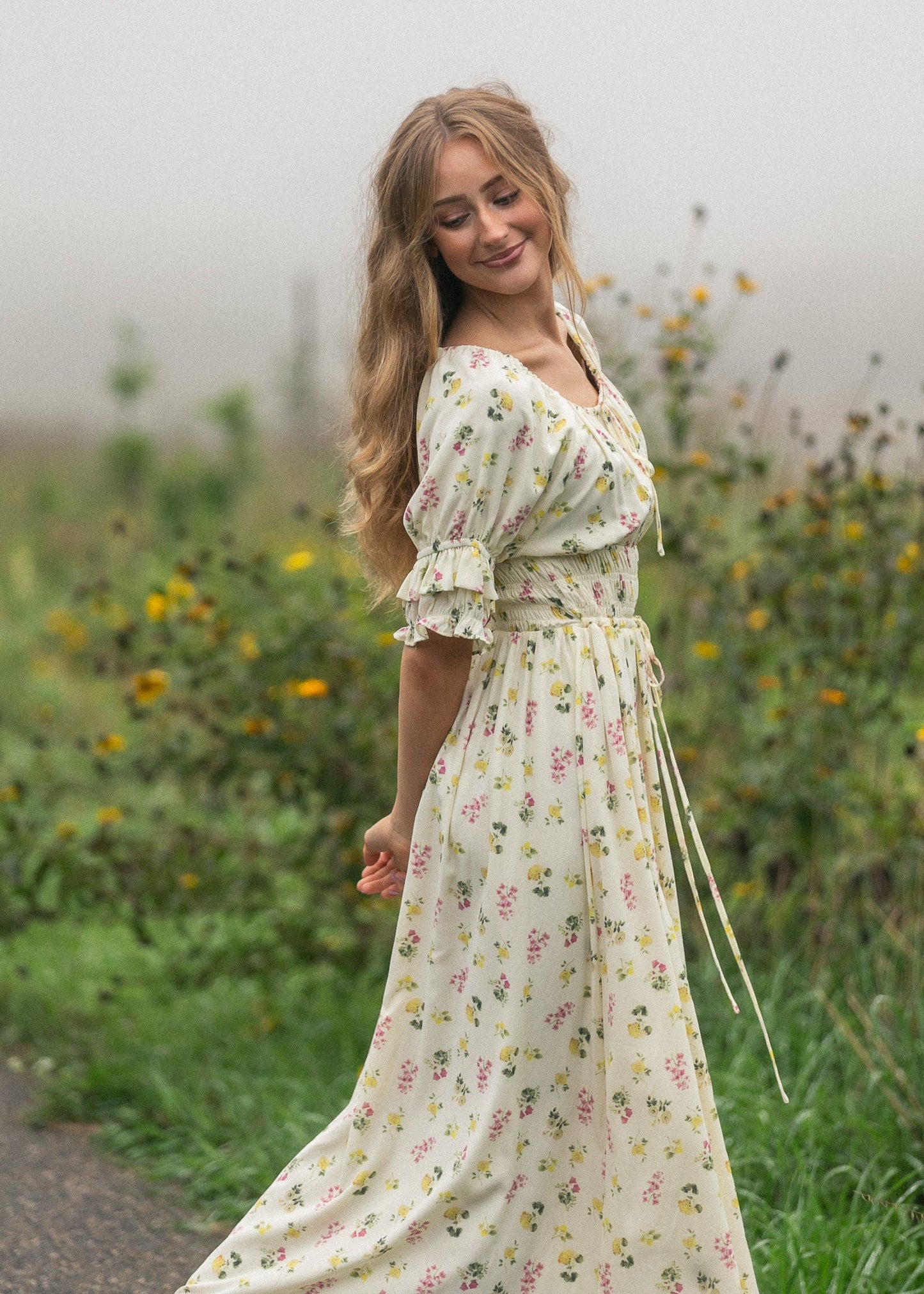 Celine Puff Sleeve Floral Maxi Dress - product image 12