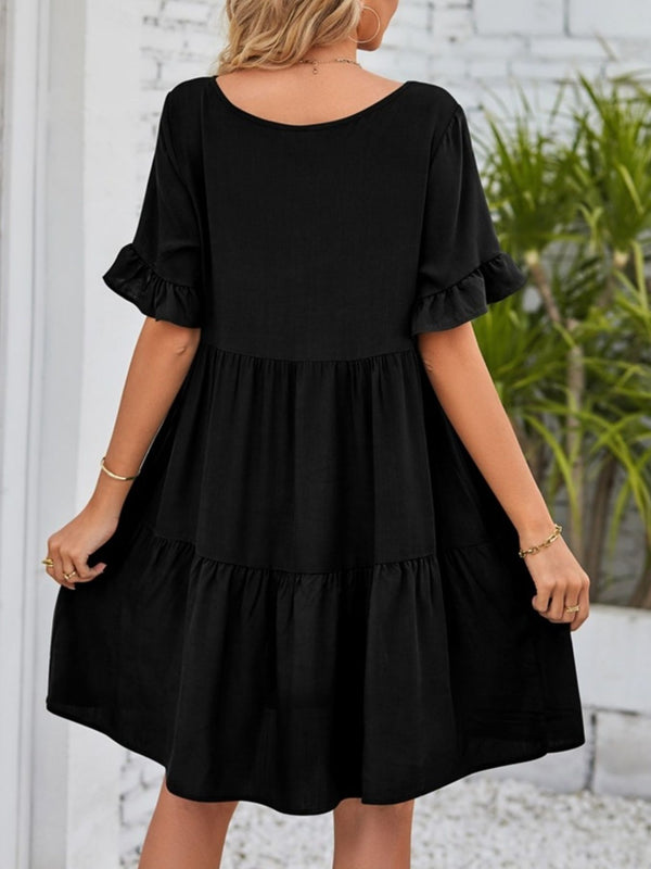 Ruffled Sleeve Tiered Mini Dress - product image 9
