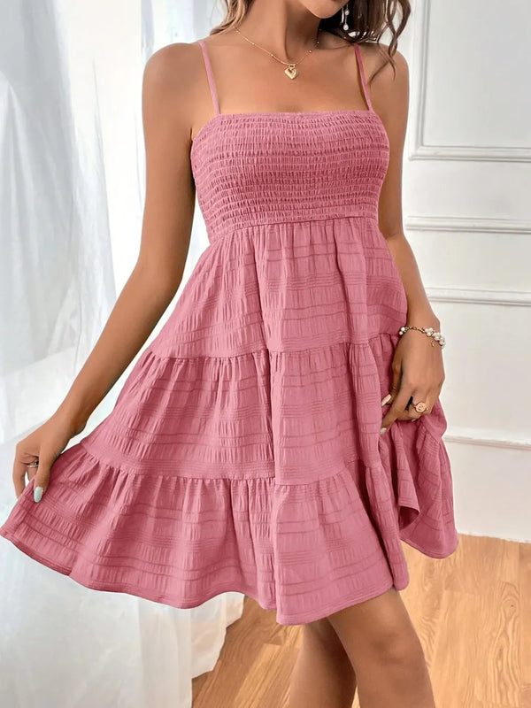 Smocked Tiered Sleeveless Mini Dress - product image 6