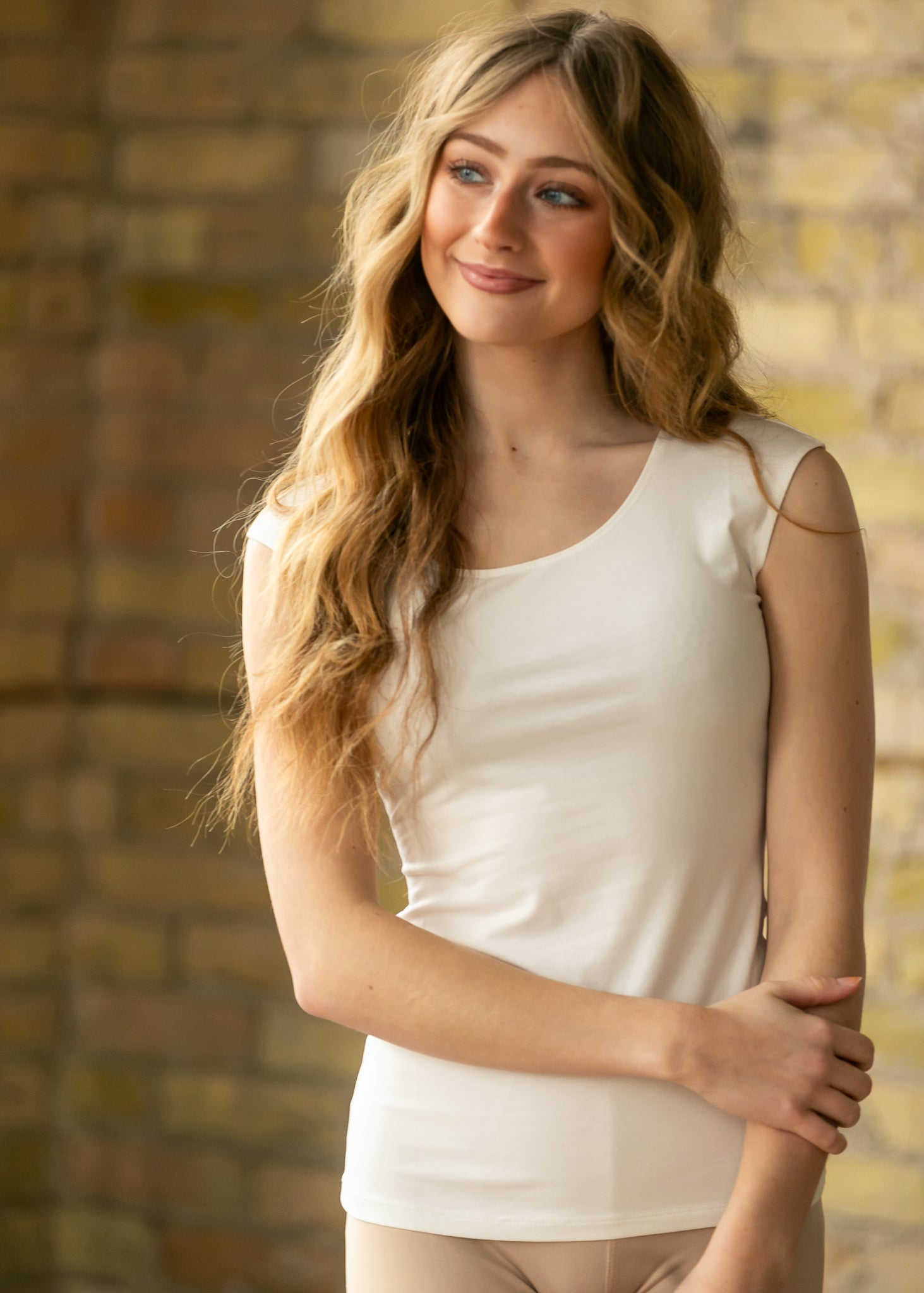 Classic Ivory Cap Sleeve Tank Secondary image