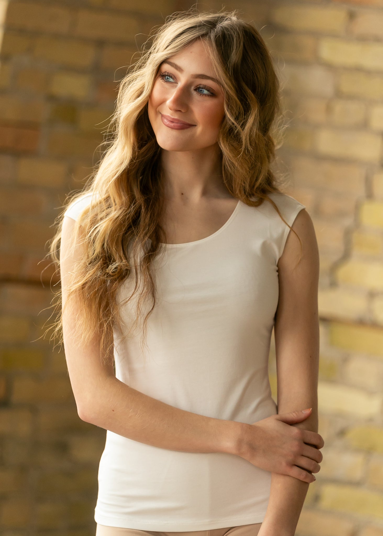 Classic Ivory Cap Sleeve Tank Main image
