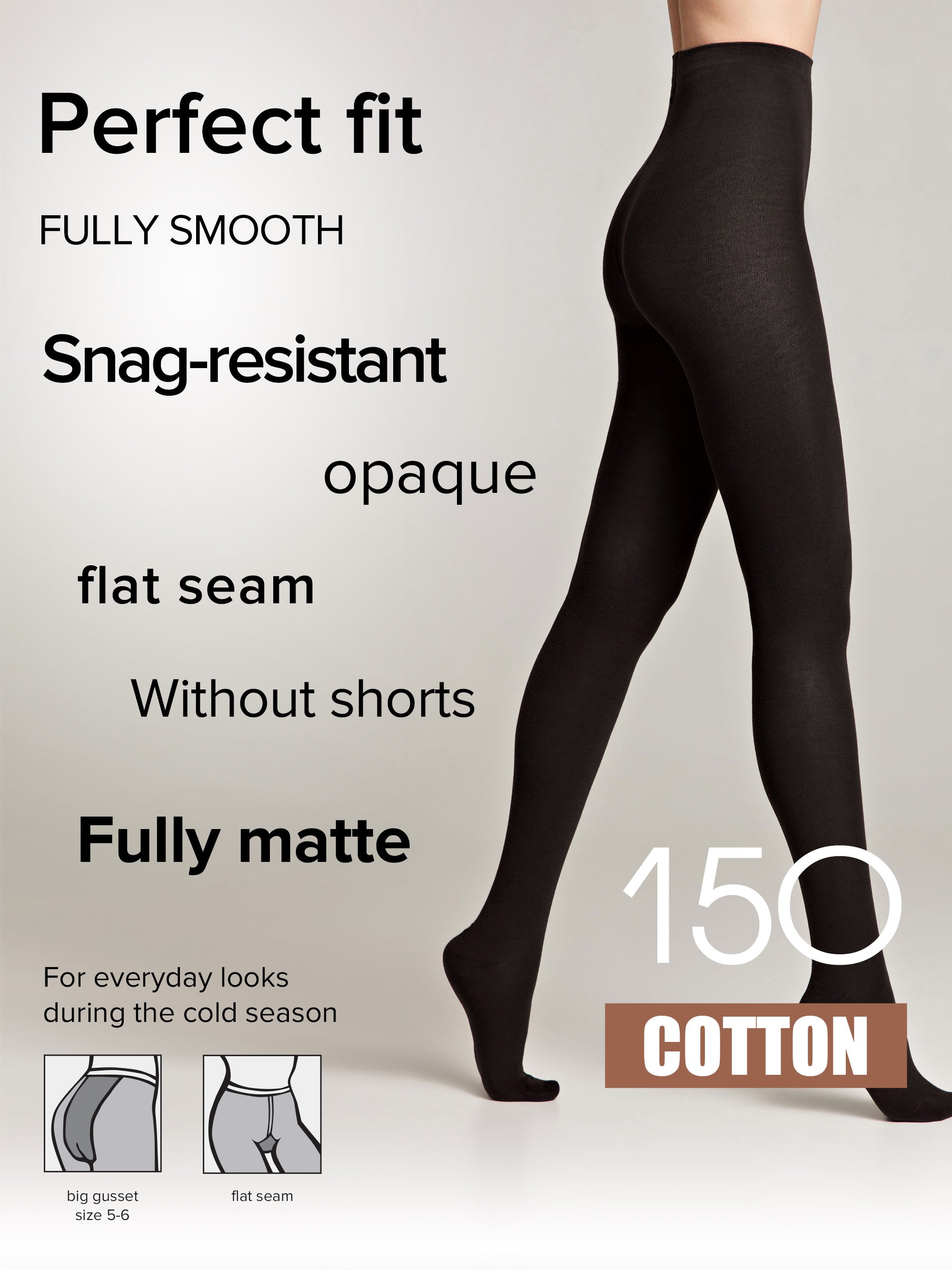 Tights Conte Cotton 150 Den - Warm Opaque Secondary image
